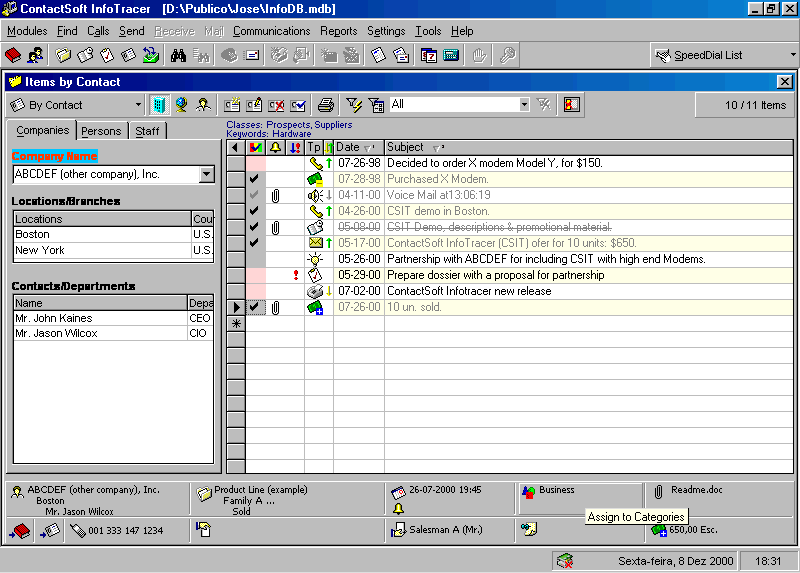 ContactSoft InfoTracer Screenshot